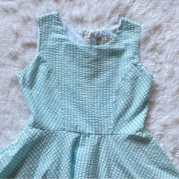 Vintage retro 50s style dress circle skirt - blue gingham - Picture 3 of 14